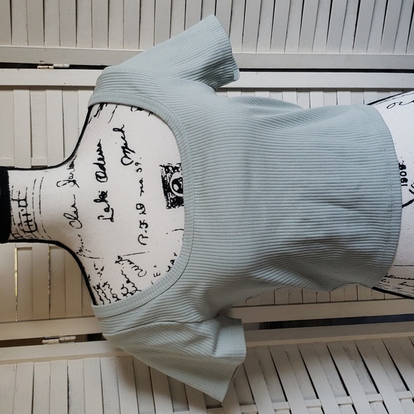 Madewell new short sleeves sage green round neck women's top size L - Picture 1 of 5